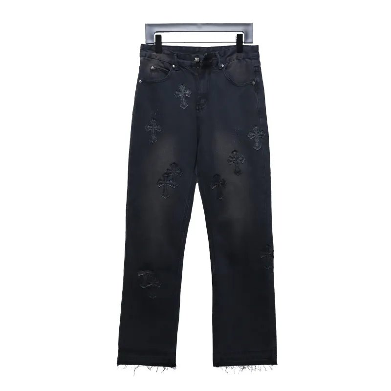 Chrome Hearts leather cross Jeans 2