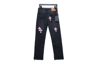 Chrome Hearts leather cross Jeans 3 02