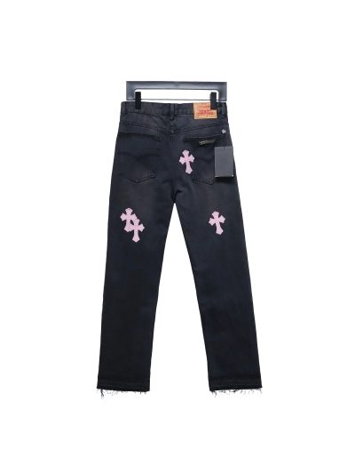 Chrome Hearts leather cross Jeans 3 02