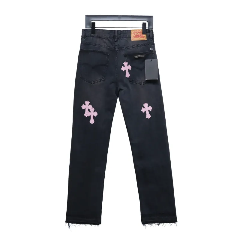 Chrome Hearts leather cross Jeans 3