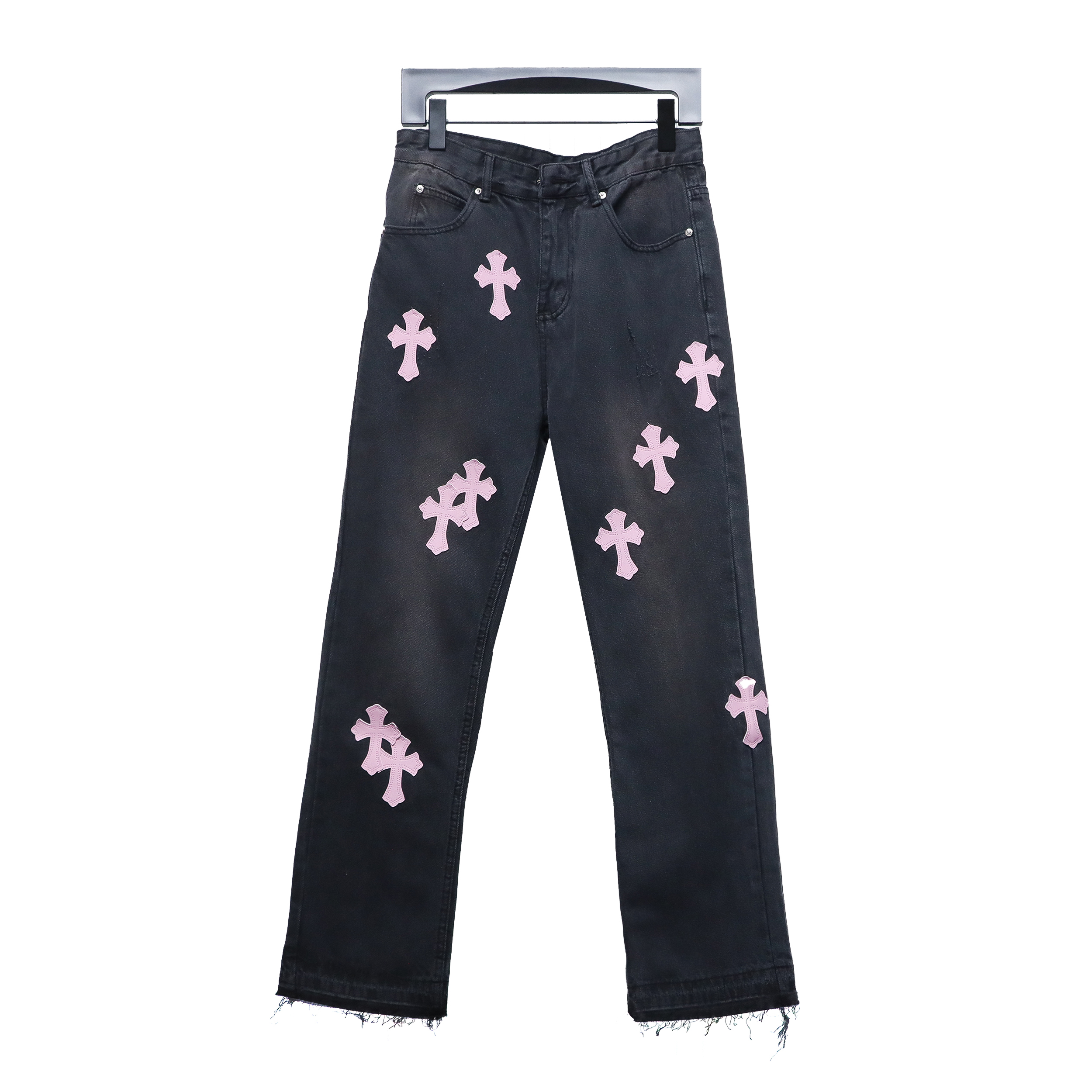 Chrome Hearts leather cross Jeans 3