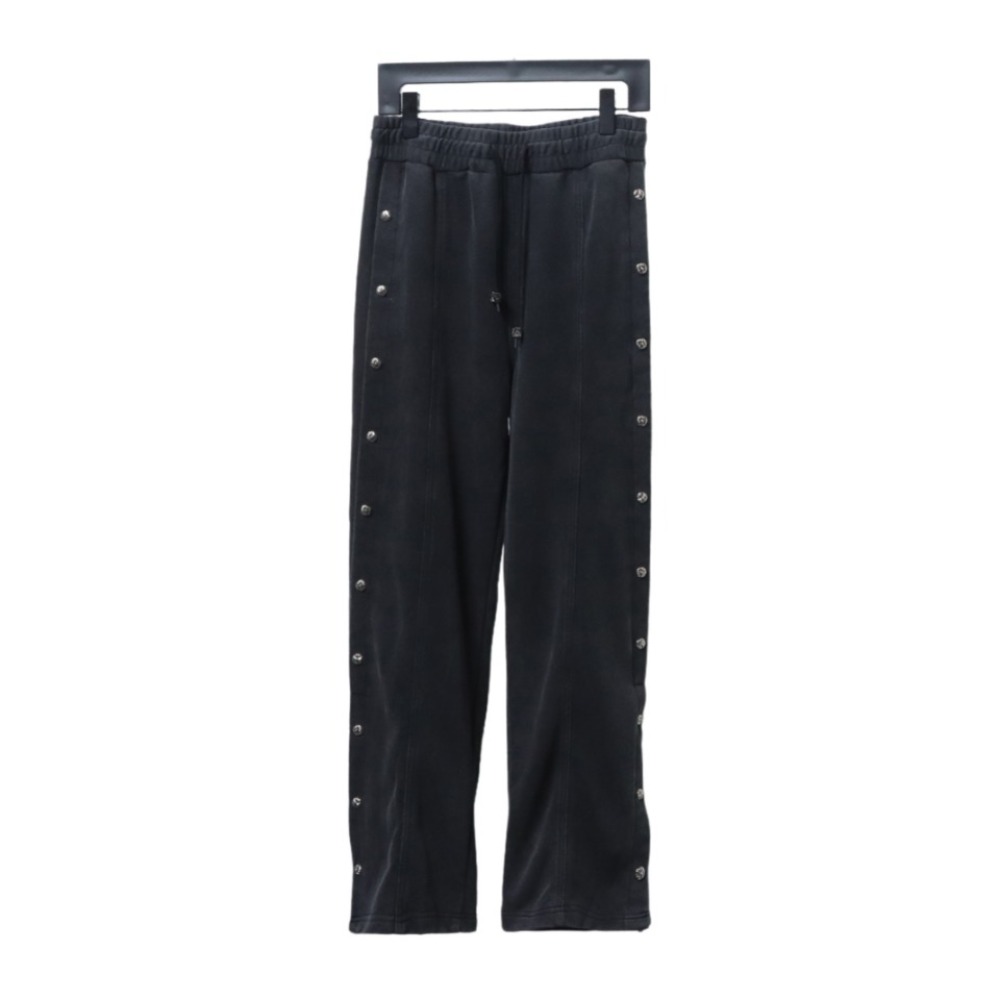 Chrome Hearts washed smoky gray patchwork buttoned Pants