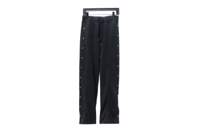Chrome Hearts washed smoky gray patchwork buttoned Pants 01