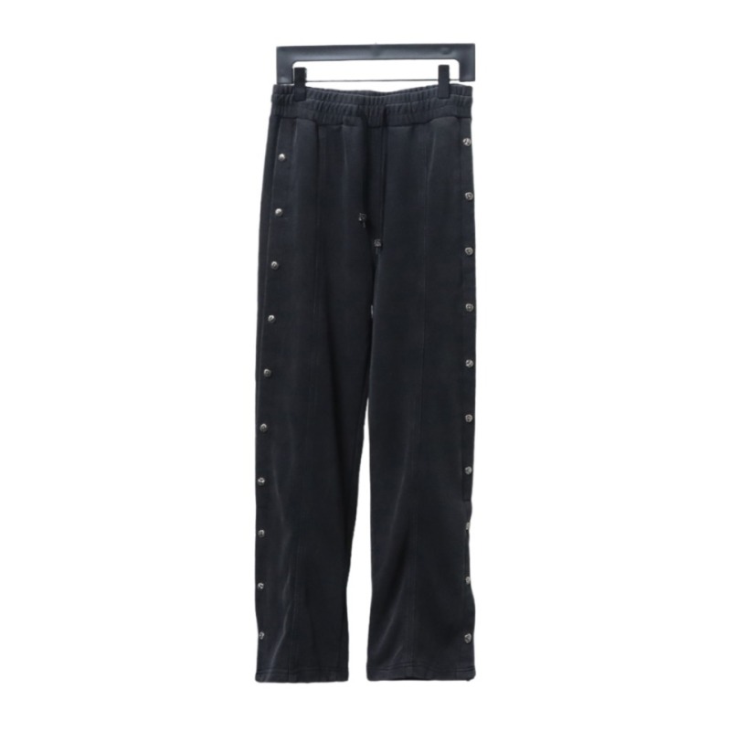 Chrome Hearts washed smoky gray patchwork buttoned Pants