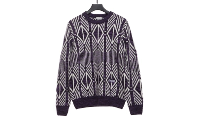 Dior diamond check jacquard pullover knit sweater 01