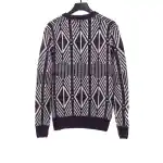 Dior diamond check jacquard pullover knit sweater