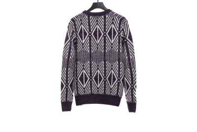 Dior diamond check jacquard pullover knit sweater 02