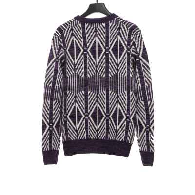  Dior diamond check jacquard pullover knit sweater 02