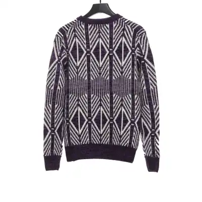 Dior diamond check jacquard pullover knit sweater 02