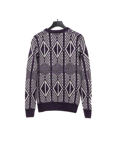 Dior diamond check jacquard pullover knit sweater 02