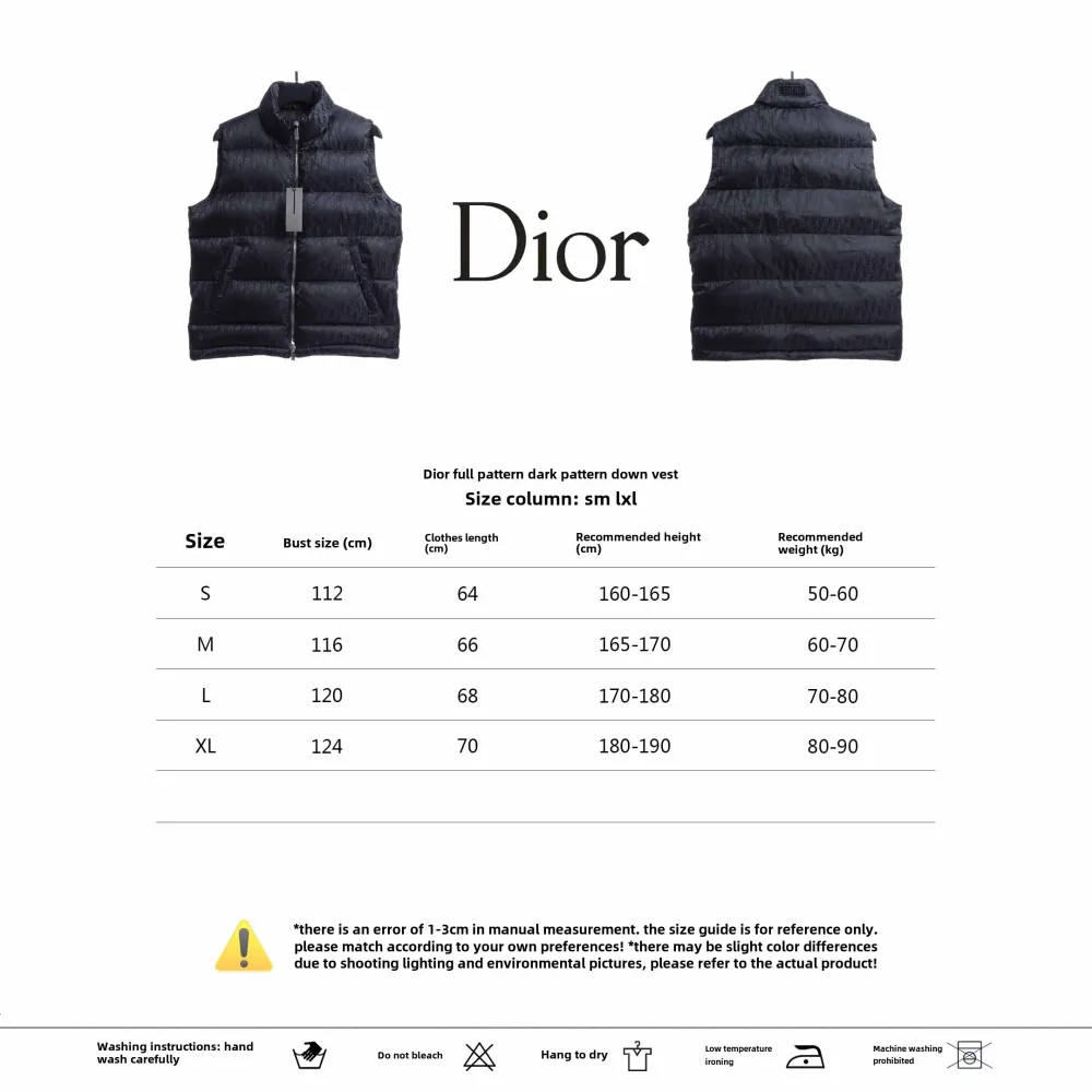 Dior full-grain dark pattern Vest Down Jacket