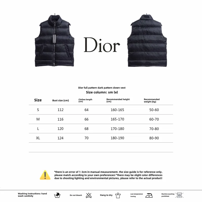 Dior full-grain dark pattern Vest Down Jacket