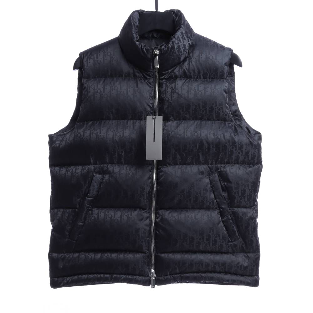  Dior full-grain dark pattern Vest Down Jacket