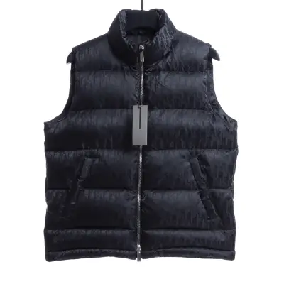  Dior full-grain dark pattern Vest Down Jacket 01
