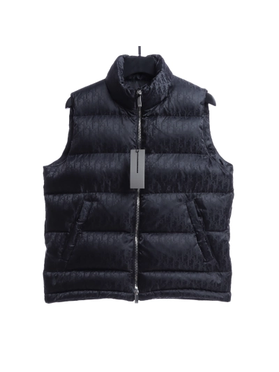 Dior full-grain dark pattern Vest Down Jacket 01