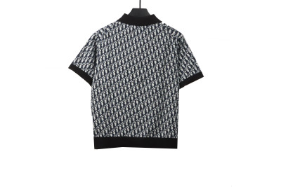 Dior monogram full print knitted POLO1 02