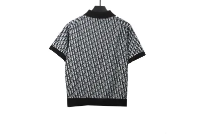 Dior monogram full print knitted POLO1 02