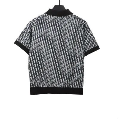 Dior monogram full print knitted POLO1 02