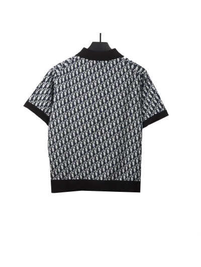Dior monogram full print knitted POLO1 02