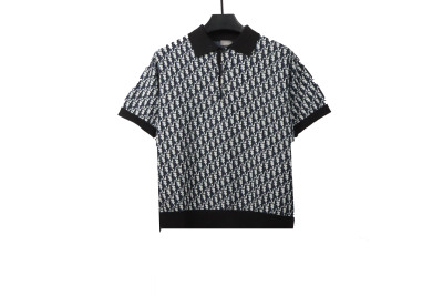 Dior monogram full print knitted POLO1 01