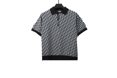 Dior monogram full print knitted POLO1 01