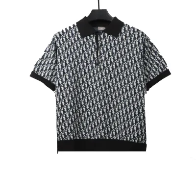 Dior monogram full print knitted POLO1 01