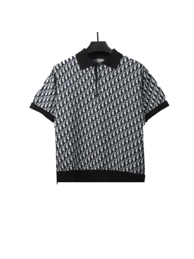 Dior monogram full print knitted POLO1 01