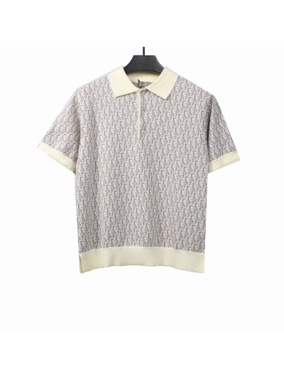 Dior monogram full print knitted POLO2 01