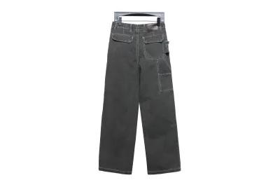 Dior x Stone Island joint 24Fw pocket Dior island logo work Jeans-gray blue 1 02