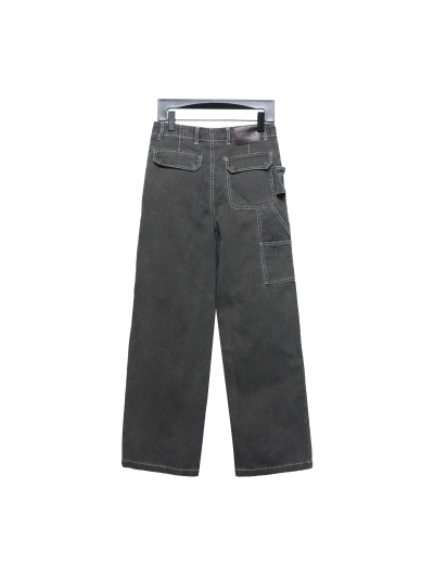 Dior x Stone Island joint 24Fw pocket Dior island logo work Jeans-gray blue 1 02