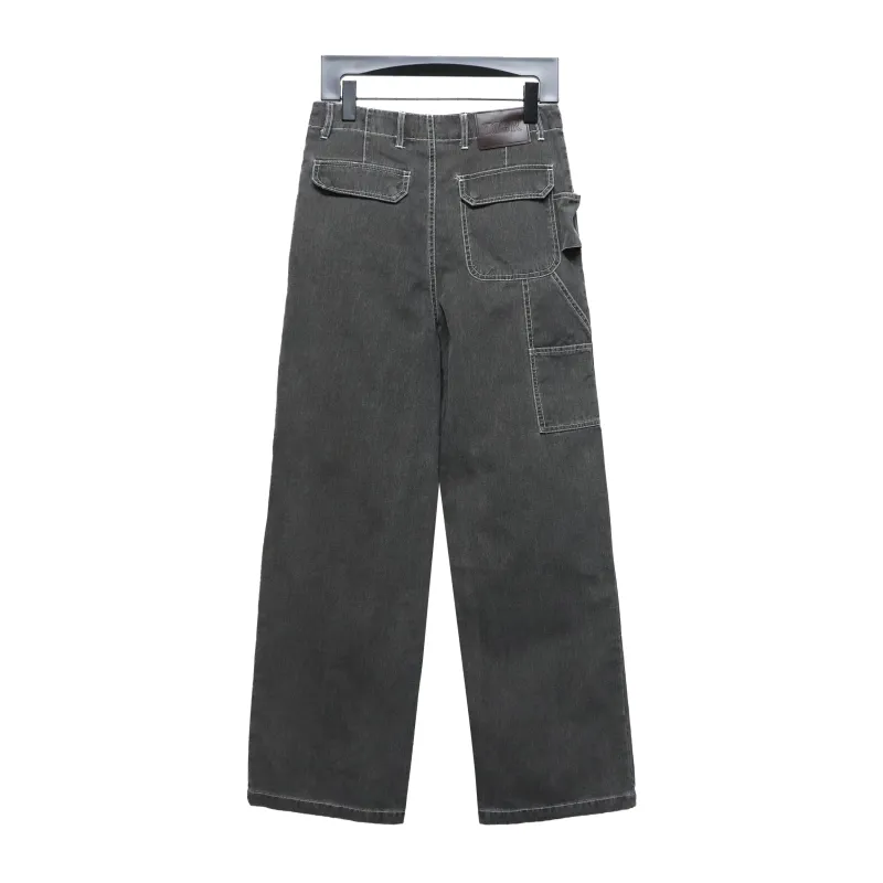 Dior x Stone Island joint 24Fw pocket Dior island logo work Jeans-gray blue 1