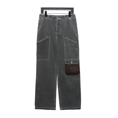 Dior x Stone Island joint 24Fw pocket Dior island logo work Jeans-gray blue 1 01