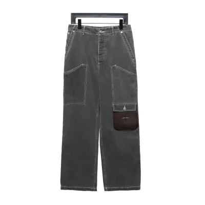 Dior x Stone Island joint 24Fw pocket Dior island logo work Jeans-gray blue 1 01
