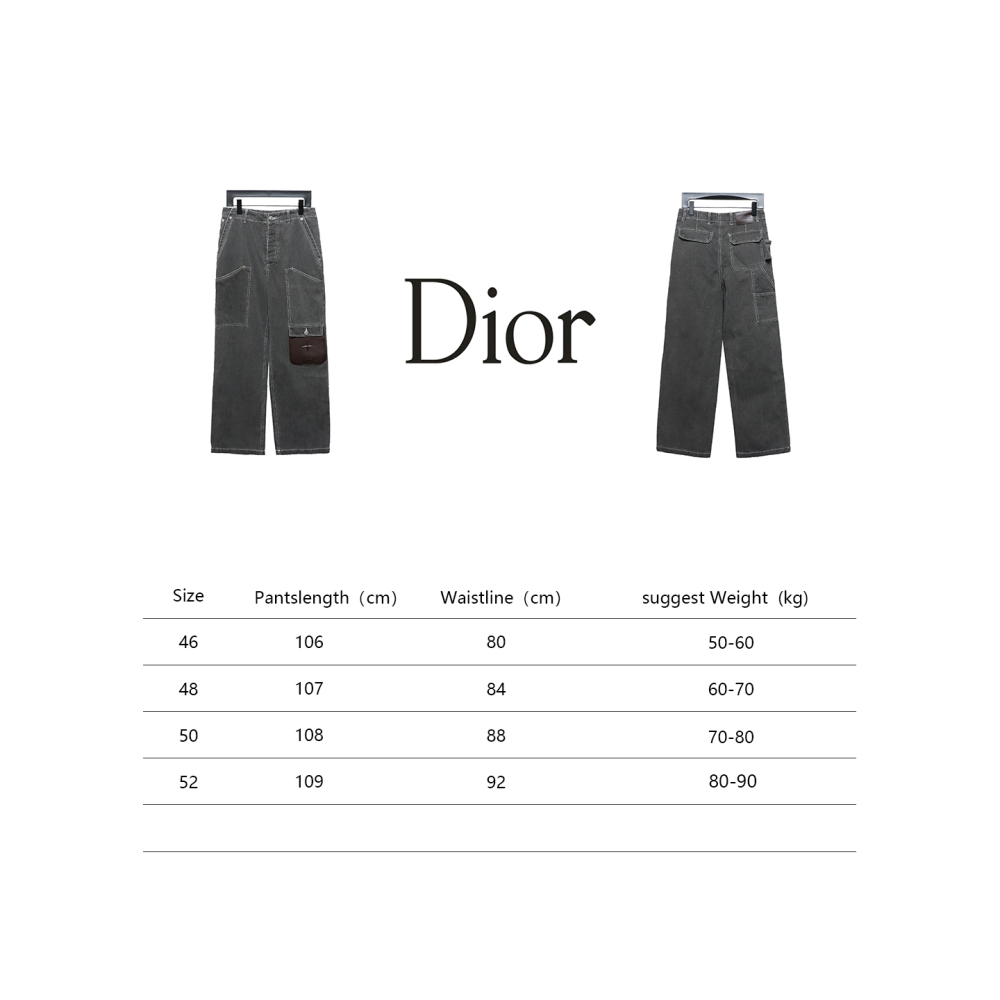 Dior x Stone Island joint 24Fw pocket Dior island logo work Jeans-gray blue 1