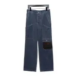 Dior x Stone Island joint 24Fw pocket Dior island logo work Jeans-gray blue 2