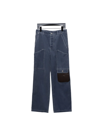 Dior x Stone Island joint 24Fw pocket Dior island logo work Jeans-gray blue 2 01