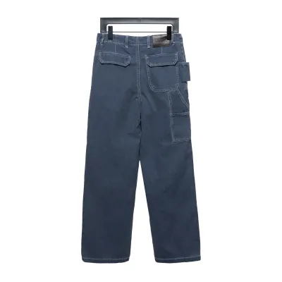 Dior x Stone Island joint 24Fw pocket Dior island logo work Jeans-gray blue 2 02