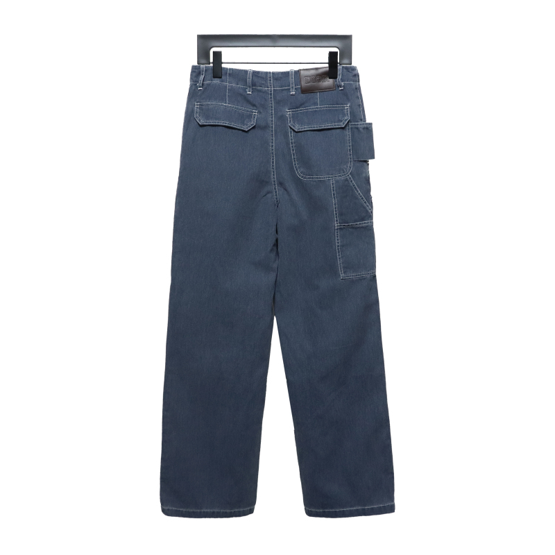 Dior x Stone Island joint 24Fw pocket Dior island logo work Jeans-gray blue 2