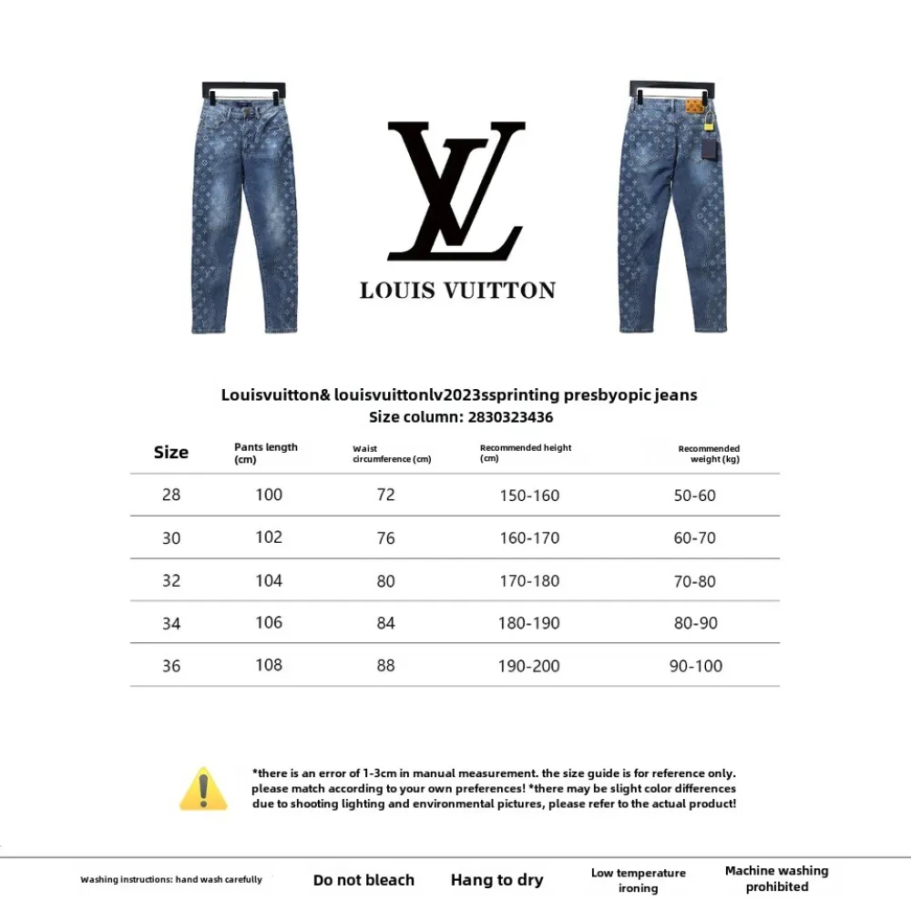 Louis vuitton 2023ss printed old flower Jeans
