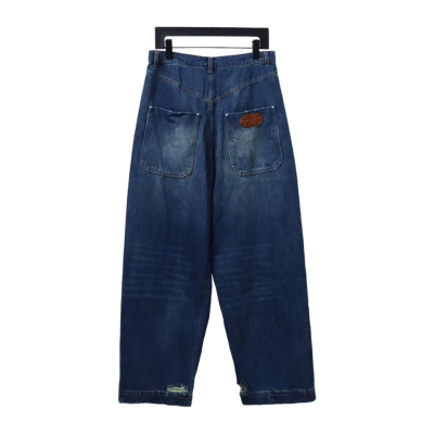 Louis Vuitton 24Fw enamel button washed distressed work Jeans 02