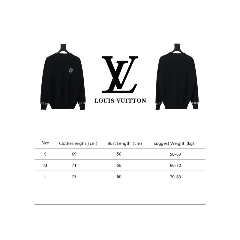  Louis Vuitton 24SS letter long sleeve round neck sweater
