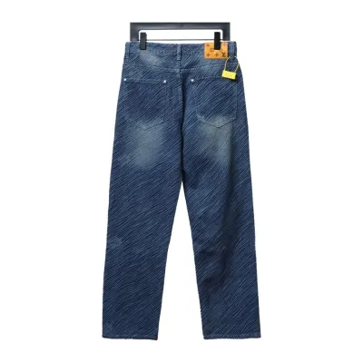 Louis Vuitton diagonal striped letter Jeans 02