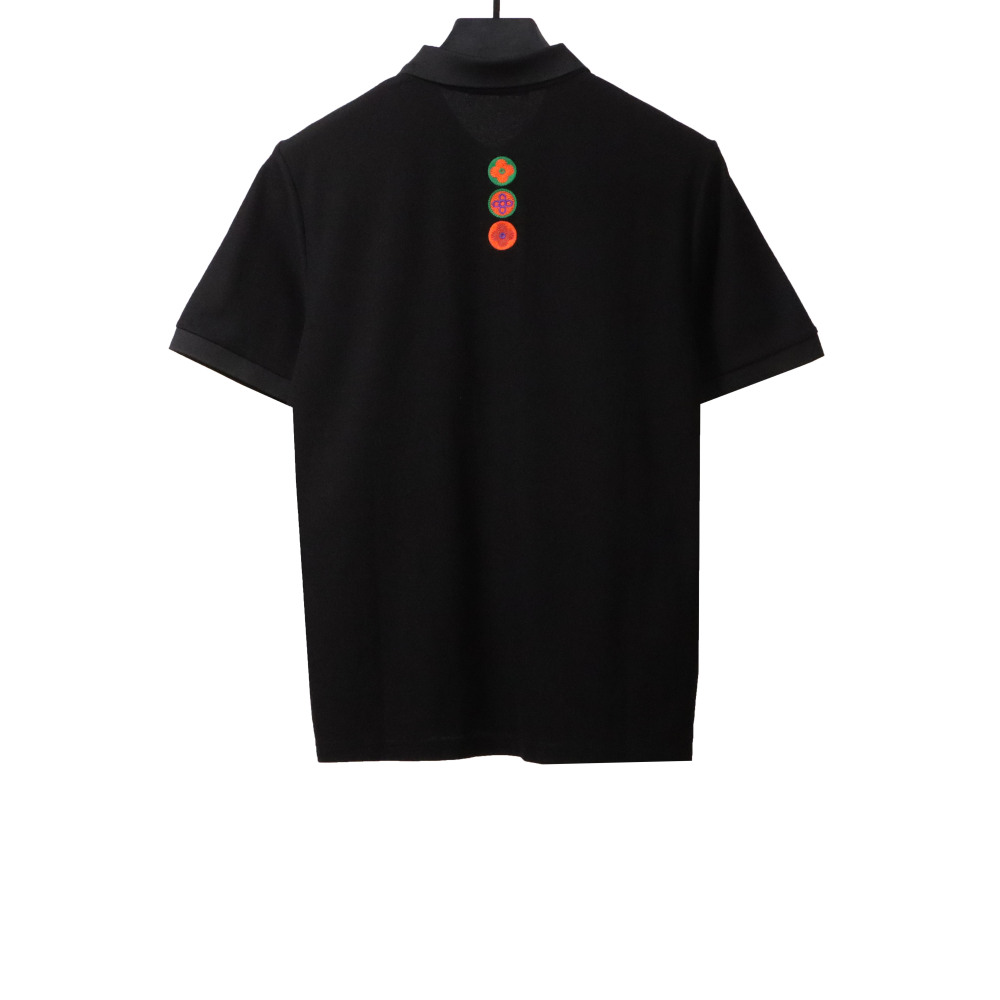 Louis Vuitton four-leaf clover embroidery badge POLO black