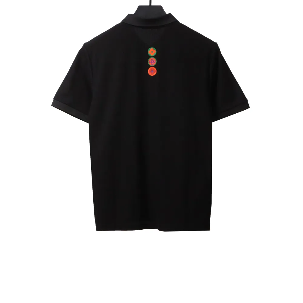 Louis Vuitton four-leaf clover embroidery badge POLO black