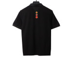 Louis Vuitton four-leaf clover embroidery badge POLO black