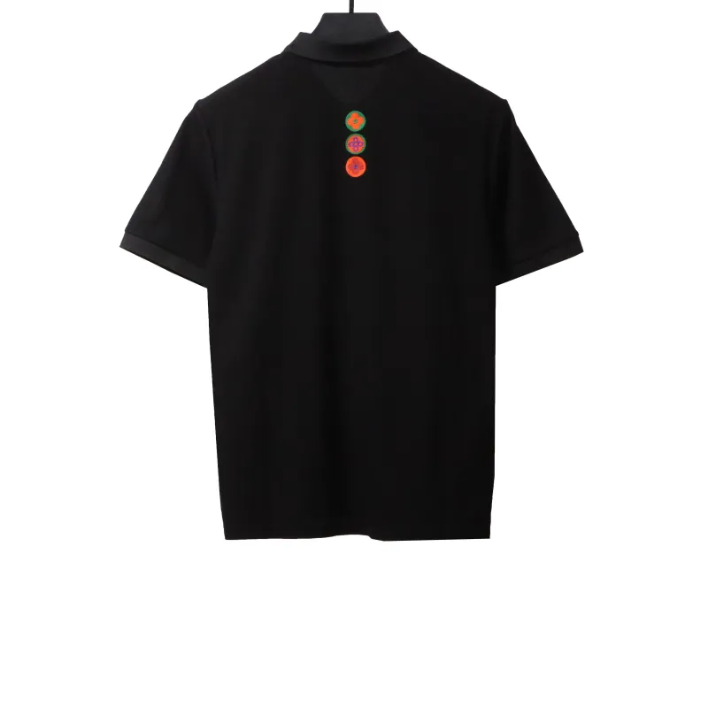Louis Vuitton four-leaf clover embroidery badge POLO black