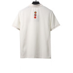 Louis Vuitton four-leaf clover embroidery badge POLO white