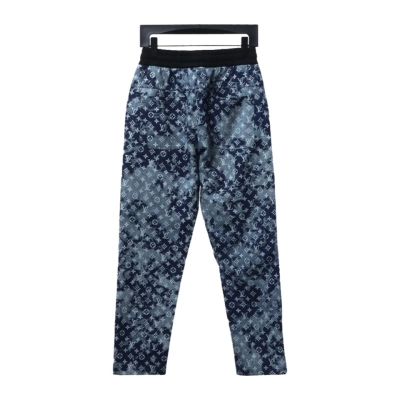 Louis Vuitton full print denim patchwork big pocket trousers 1 02