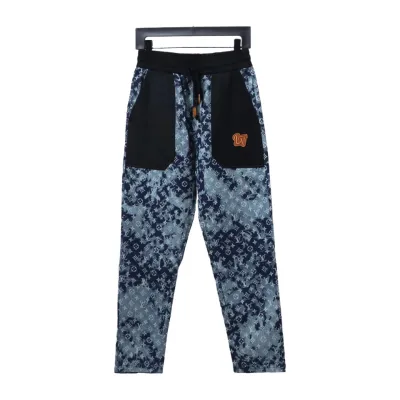 Louis Vuitton full print denim patchwork big pocket trousers 1 01
