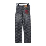  Louis Vuitton full print distressed Jeans